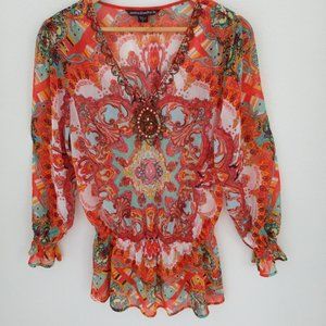 Mushkaby Sienna Rose beaded blouse